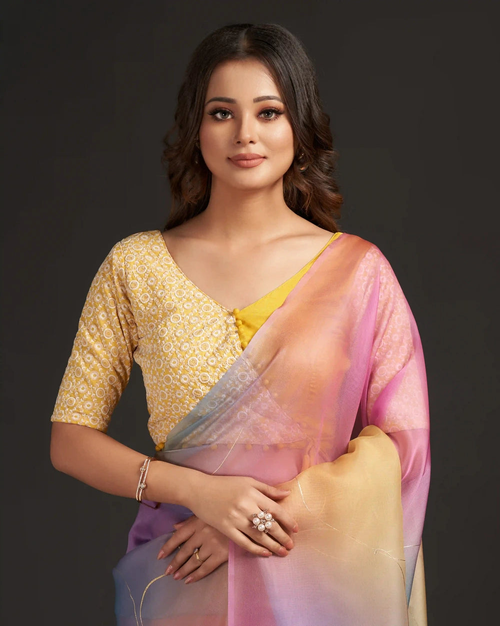 Dual Angrakha saree blouse