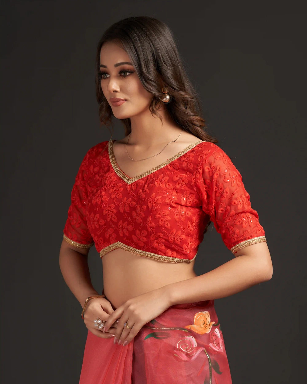 Rani Red saree blouse