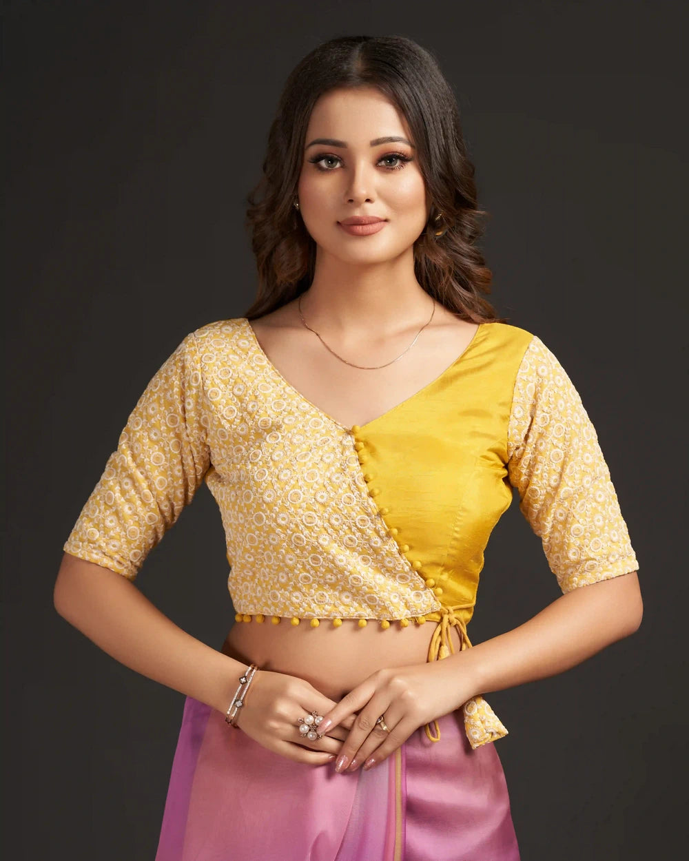 Dual Angrakha saree blouse