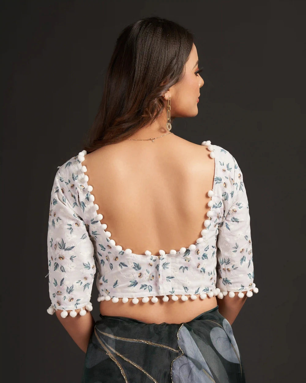 floral saree blouse