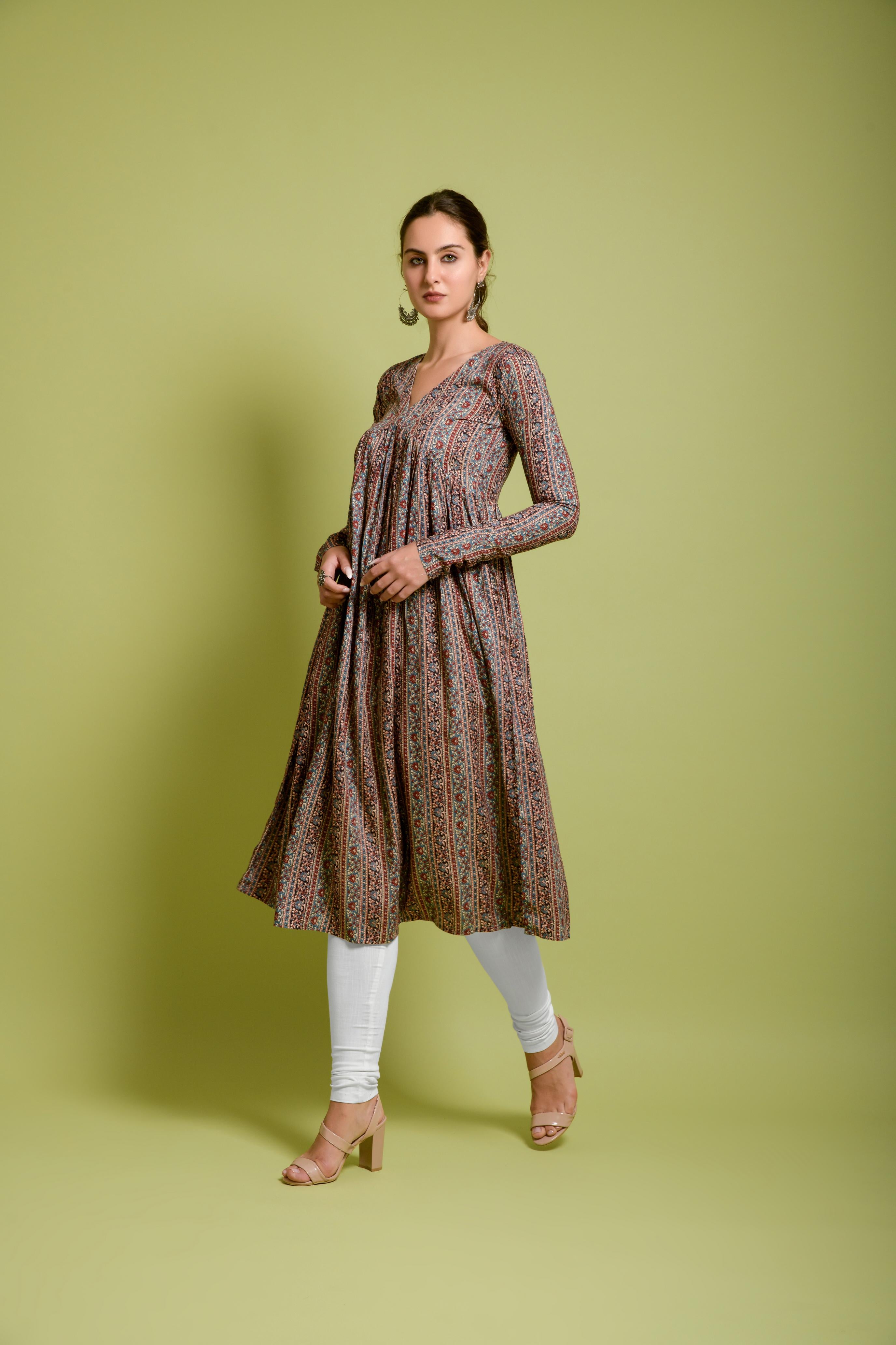 Gargi Printed anarkali style kurta