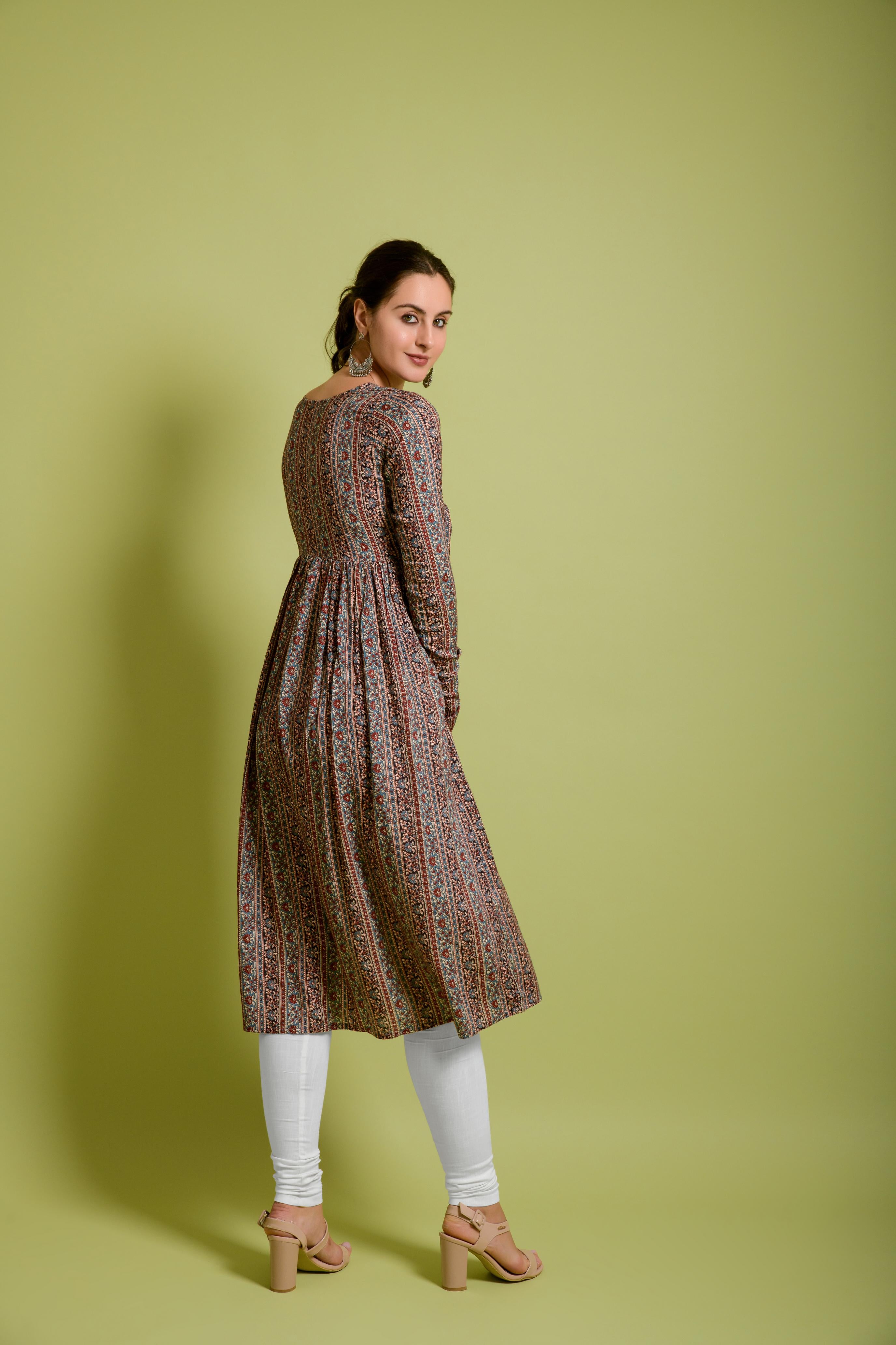 Gargi Printed anarkali style kurta